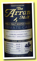 Arran 12 yo 2001/2014 (53%, OB for Limburg Whisky Fair, bourbon, cask #2001/903, 210 bottles)