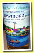 Bowmore 15 yo 1996/2011 (46%, High Spirits' Colours Collection)