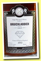 Bruichladdich 2002/2013 (58.2%, Malts of Scotland, Warehouse Diamonds, Château d’Yquem hogshead, cask #MoS 13062, 185 bottles)