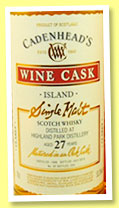 Highland Park 27 yo 1988/2015 (53.3%, Cadenhead, Wine Cask, Claret, 234 bottles) Highland Park 27 yo 1988/2015 (53.3%, Cadenhead, Wine Cask, Claret, 234 bottles)