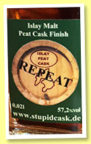 Repeat (57.2%, stupidcask.de, peat cask finish, +/-2014?) Repeat (57.2%, stupidcask.de, peat cask finish, +/-2014?)