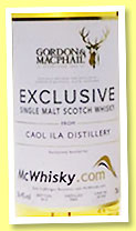 Caol Ila 10 yo 2005/2015 (56.4%, Gordon & MacPhail, for McWhisky, 233 bottles) Caol Ila 10 yo 2005/2015 (56.4%, Gordon & MacPhail, for McWhisky, 233 bottles)