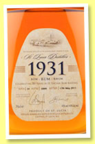 St. Lucia Distillers '1931 First Edition' (43%, OB, St. Lucia, 80st Anniversary, 2011) St. Lucia Distillers '1931 First Edition' (43%, OB, St. Lucia, 80st Anniversary, 2011)