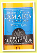 Worthy Park 8 yo (43%, Bristol Spirits, Jamaica, 2015) Worthy Park 8 yo (43%, Bristol Spirits, Jamaica, 2015)