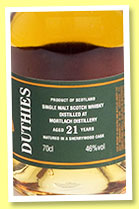 Mortlach 21 yo (46%, Duthies, sherry wood, +/-2010) Mortlach 21 yo (46%, Duthies, sherry wood, +/-2010)