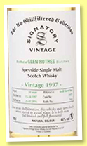 Glen Rothes 18 yo 1997/2016 (46%, Signatory Vintage, Un-chillfiltered Collection, refill sherry, cask #15971) Glen Rothes 18 yo 1997/2016 (46%, Signatory Vintage, Un-chillfiltered Collection, refill sherry, cask #15971)