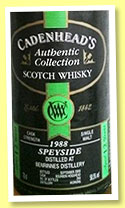 Benrinnes 12 yo 1988/2000 (58.5%, Cadenhead, Authentic Collection, bourbon hogshead, 294 bottles) Benrinnes 12 yo 1988/2000 (58.5%, Cadenhead, Authentic Collection, bourbon hogshead, 294 bottles)