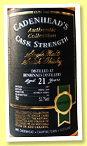 Benrinnes 21 yo 1997/2019 (53.7%, Cadenhead, bourbon barrel, 162 bottles) Benrinnes 21 yo 1997/2019 (53.7%, Cadenhead, bourbon barrel, 162 bottles)