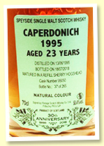 Caperdonich 23 yo 1995/2018 (58.4%, Signatory Vintage 30th Anniversary, cask #95050, refill sherry hogshead, 265 bottles) Caperdonich 23 yo 1995/2018 (58.4%, Signatory Vintage 30th Anniversary, cask #95050, refill sherry hogshead, 265 bottles)