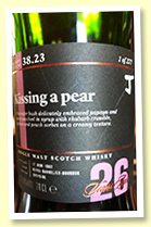 Caperdonich 26 yo 1992/2018 (51.4%, Scotch Malt Whisky Society, #38.23 ‘Kissing a pear’, refill barrel, 277 bottles)
Caperdonich 26 yo 1992/2018 (51.4%, Scotch Malt Whisky Society, #38.23 ‘Kissing a pear’, refill barrel, 277 bottles)