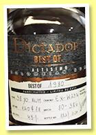 Dictador 38 yo ‘Best of 1980’ (45%, OB, Colombia, cask #EX-W232, 300 bottles, 2018) Dictador 38 yo ‘Best of 1980’ (45%, OB, Colombia, cask #EX-W232, 300 bottles, 2018)
