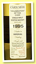 Imperial 23 yo 1995/2018 (44.4%, Carn Mor, Celebration of the Cask for The Whisky Barrel, bourbon barrel, cask #4191, 42 bottles) Imperial 23 yo 1995/2018 (44.4%, Carn Mor, Celebration of the Cask for The Whisky Barrel, bourbon barrel, cask #4191, 42 bottles)