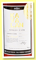 Kavalan 2012/2018 ‘Vinho Barrique’ (53.2%, OB for The Whisky Exchange, Taiwan, cask # W120614028, 180 bottles) Kavalan 2012/2018 ‘Vinho Barrique’ (53.2%, OB for The Whisky Exchange, Taiwan, cask # W120614028, 180 bottles)
