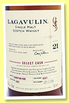 Lagavulin 21 yo 1997/2018 (56.6%, OB, Select Cask for European Lagavulin Fans, European oak, cask #001, 158 bottles) Lagavulin 21 yo 1997/2018 (56.6%, OB, Select Cask for European Lagavulin Fans, European oak, cask #001, 158 bottles)