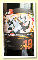 Laphroaig 19 yo 1999/2019 (56.9%, Scotch Malt Whisky Society #29.260 ‘A visceral, elemental experience’ for Feis Ile 2019, American oak oloroso butt / Spanish oak oloroso butt, 507 bottles) Laphroaig 19 yo 1999/2019 (56.9%, Scotch Malt Whisky Society #29.260 ‘A visceral, elemental experience’ for Feis Ile 2019, American oak oloroso butt / Spanish oak oloroso butt, 507 bottles)