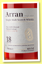 Arran 18 yo (46%, OB, +/-2020) Arran 18 yo (46%, OB, +/-2020)
