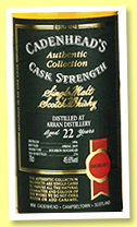 Arran 22 yo 1996/2019 (49.6%, Cadenhead, Authentic Collection, hogshead, 276 bottles) Arran 22 yo 1996/2019 (49.6%, Cadenhead, Authentic Collection, hogshead, 276 bottles)