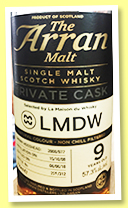 Arran 9 yo 2008/2018 (57.3%, OB, Private Cask for LMDW, sherry hogshead, 312 bottles) Arran 9 yo 2008/2018 (57.3%, OB, Private Cask for LMDW, sherry hogshead, 312 bottles)