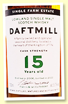 Daftmill 15 yo (55.7%, OB, bourbon barrels, 2022)
Daftmill 15 yo (55.7%, OB, bourbon barrels, 2022)