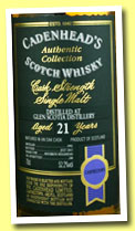 Glen Scotia 21 yo 1992/2013 (52.2%, Cadenhead, Authentic Collection, bourbon hogshead, 240 bottles)
