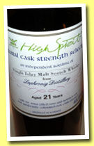 Laphroaig 21 yo 1990/2011 (48.9%, High Spirits, cask #10868)
