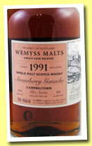 Glen Scotia 1991/2013 'Salted Caramels' (46%, Wemyss Malts, barrel, 279 bottles)