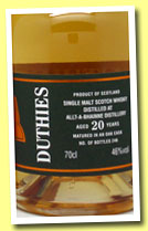 Allt-A-Bhainne 20 yo (46%, Duthie's, 246 bottles, +/-2013)