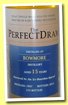 Bowmore 15 yo 1997/2013 (52.5%, The Whisky Agency, The Perfect Dram, barrel, 153 bottles)