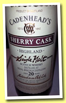 Royal Brackla 20 yo 1992/2013 (52.4%, Cadenhead, sherry, 180 bottles)