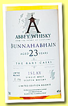 Bunnahabhain 23 yo 1989/2013 (44%, Abbey Whisky, Rare Casks, release 2, bourbon, 96 bottles)