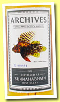 Bunnahabhain 40 yo 1973/2013 (50.6%, Archives, butt, cask #3463, 156 bottles) 