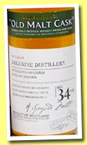 Dailuaine 34 yo 1973/2007 (50%, Douglas Laing, Old Malt Cask, refill hogshead, cask ref #3976, 238 bottles)