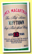 Dufftown 13 yo 1978 (59.6%, James McArthur, +/-1991)