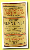 Glenlivet 1967/1979 (70 Pr., OB for Peter Dominic LTD, casks #654-2657, 2674-2675, 26 2/3 ozs)