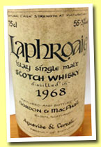 Laphroaig 1968 (55.3%, Gordon & MacPhail for Donini, +/-1980)