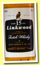 Linkwood 15 yo (40%, Gordon & MacPhail, licensed bottling, +/-1985)