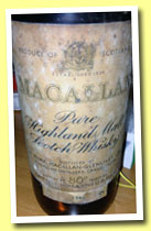 Macallan 1946 (80° proof, OB, Campbell Hope & King, cork, 26 2/3 fl ozs, +/-1961) 
