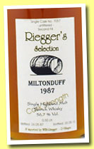 Miltonduff 23 yo 1987/2010 (56.7%, Riegger's Selection, cask #7057) 