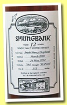 Springbank 12 yo 2000/2012 (50.2%, OB, Open Day 2012, fresh sherry hogshead, 313 bottles)