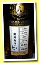 Teaninich 28 yo 1983/2012 (49.1%, Duncan Taylor, Dimensions, cask #6719, 274 bottles)