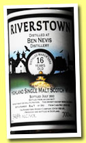 Ben Nevis 16 yo 1996/2012 (54.8%, Riverstown, cask #2012-122, 392 bottles)