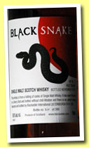 Black Snake 'VAT No1 - First Venom' (59.1%, Blackadder, 390 bottles, 2012)