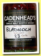 Bladnoch 23 yo (46%, Cadenhead, dumpy, handwritten label, +/-1990)