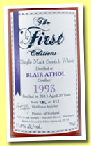Blair Athol 20 yo 1993/2013 (57.8%, The First Editions, sherry butt, 512 bottles)