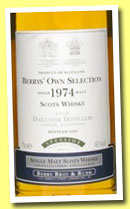 Dailuaine 1974/2005 (46%, Berry Brothers Own Selection, cask #B111/2)