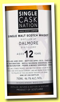 Dalmore 12 yo 2000/2013 (46.1%, Single Cask Nation, finished in PX hogshead, cask #6951, 238 bottles)