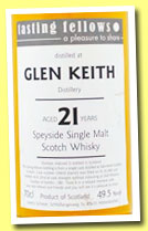 Glen Keith 21 yo 1992/2013 (49.5%, Tasting Fellows, barrel, cask #120610, 180 bottles)