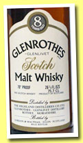 Glenrothes-Glenlivet 8 yo (70° Proof, Gordon & MacPhail, 75.7cl, 1970s)