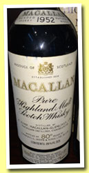 Macallan 1952 (80°proof, OB, Campbell, Hope & King, Rinaldi Italy, late 1960’s)