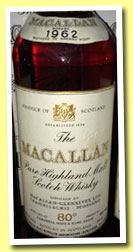 Macallan 1962 (80°proof, OB, Campbell, Hope & King, Rinaldi Italy, mid 1970’s)